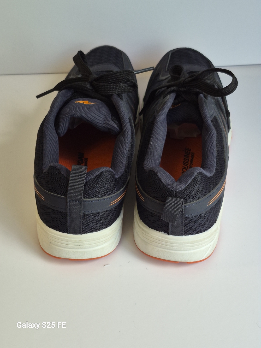 Athletic Sneakers - Black with Orange and White Soles - Picture 4 of 7